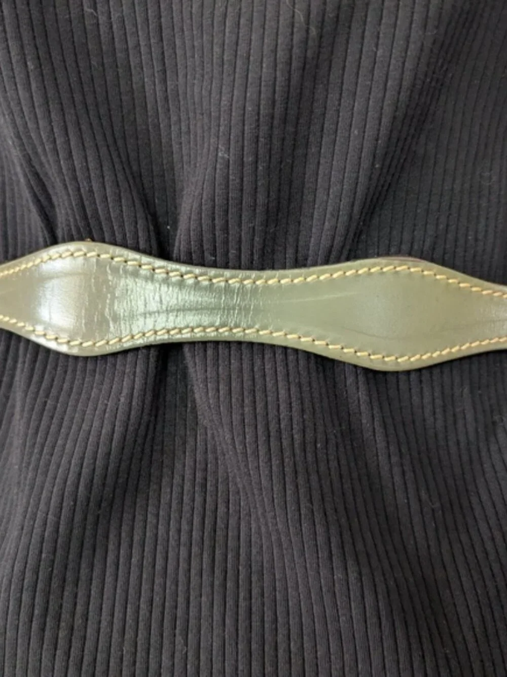 Brushy Creek Vintage green Leather curved Belt  36.5